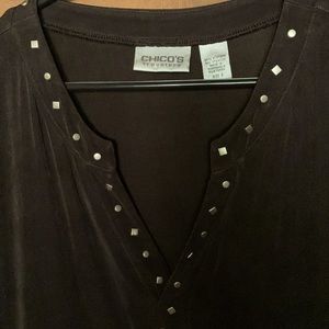 Chicos Long Sleeve V-neck Blouse